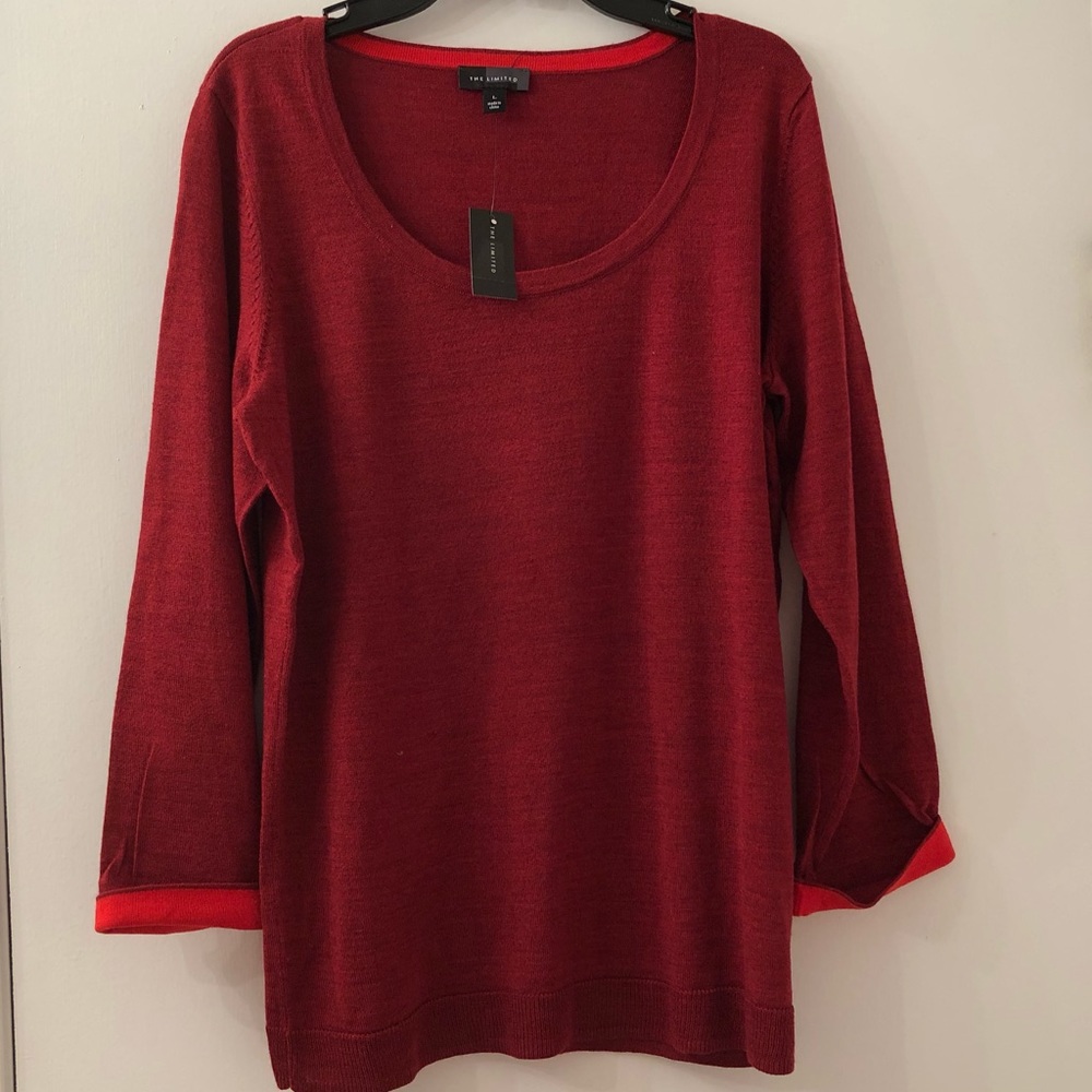 The Limited Sz L Deep Red Sweater-NWT